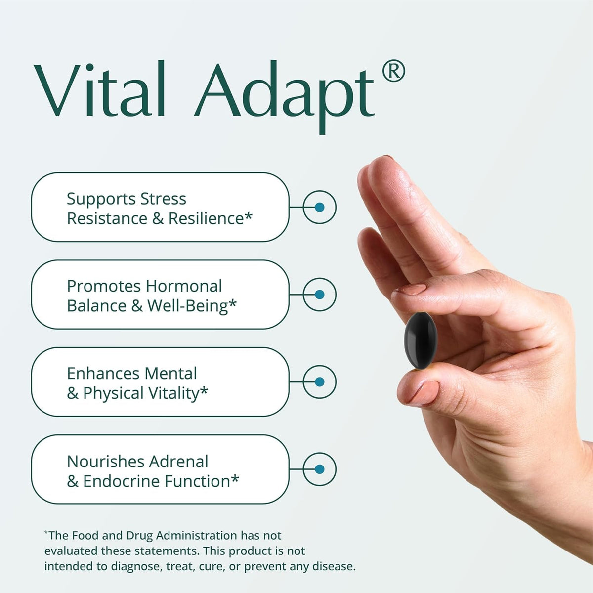 Natura Health Products Vital Adapt Supplement - Daily Nourishing Adaptogenic Tonic for Endocrine Function Support - Featuring Rhodiola, Ashwagandha, Cordyceps, Reishi (60 Capsules)