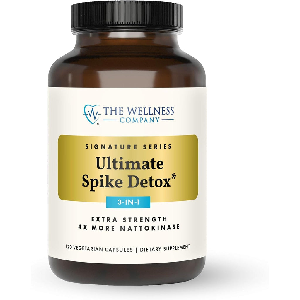 The Wellness Company Ultimate Spike Detox – Dr. Mccullough Designed - 3-In-1 Nattokinase, Turmeric, & Bromelain Extra Strength | 120Ct (1 Month Supply)