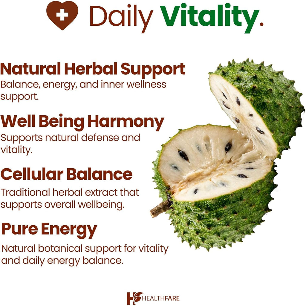 Healthfare Graviola Soursop Extract 5000Mg | Annona Muricata | 200 Vegan Capsules | High Potency Leaf & Fruit Blend | Non-Gmo | Gluten-Free | Made in USA