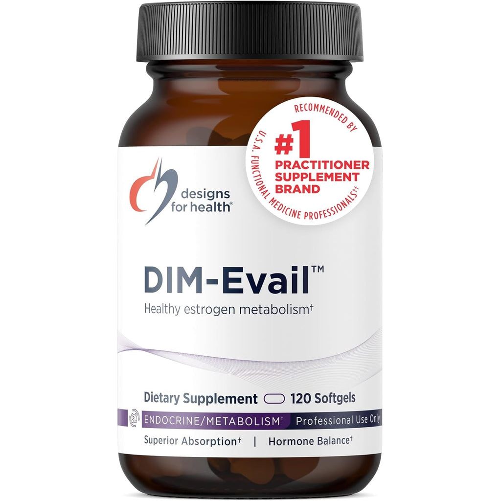 Designs for Health Dim-Evail - 100Mg DIM Supplement Enhanced Absorption Diindolylmethane - Supports Healthy Estrogen Metabolism & Women'S Health - Non-Gmo & Soy-Free (120 Softgels)