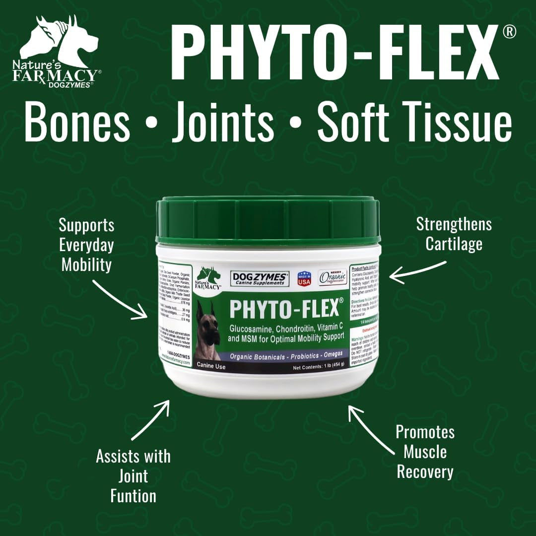 Dogzymes Phyto Flex - Glucosamine, Chondroitin, MSM and Hyaluronic Acid… (1 Pound)