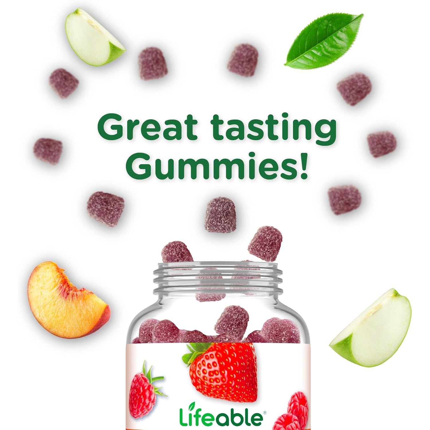 Lifeable Stress Aid Gummies | with Lemon Balm, GABA and L Theanine Supplements | Vegan Non GMO Mood Support Supplement | Great Tasing Stress Vitamins | L-Theanine for Women and Men | 90 Gummies
