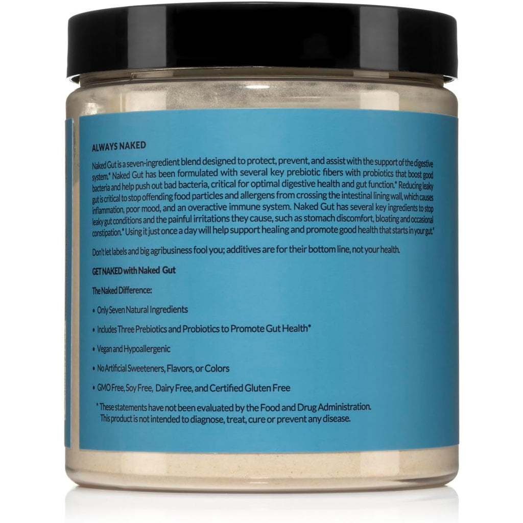 NAKED Gut - Daily Gut Health Supplement - Natural Gut Health Powder for Gut Cleanse, Digestive Support, Gmo-Free, Soy-Free, Gluten-Free, Vegan and Hypoallergenic, 40 Servings