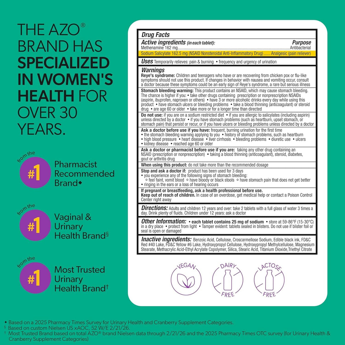 AZO Urinary Tract Defense Antibacterial Protection Helps Control a UTI until You Can See a Doctor #1 Most Trusted Urinary Health Brand 48 Tablets