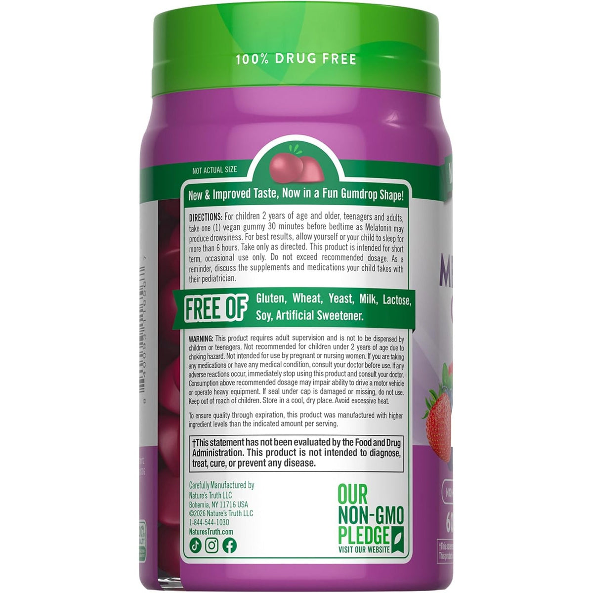 Nature'S Truth Melatonin Gummies | 1Mg | 60 Count | Mixed Berry Flavor | Vegan, Non-Gmo & Gluten Free Supplement