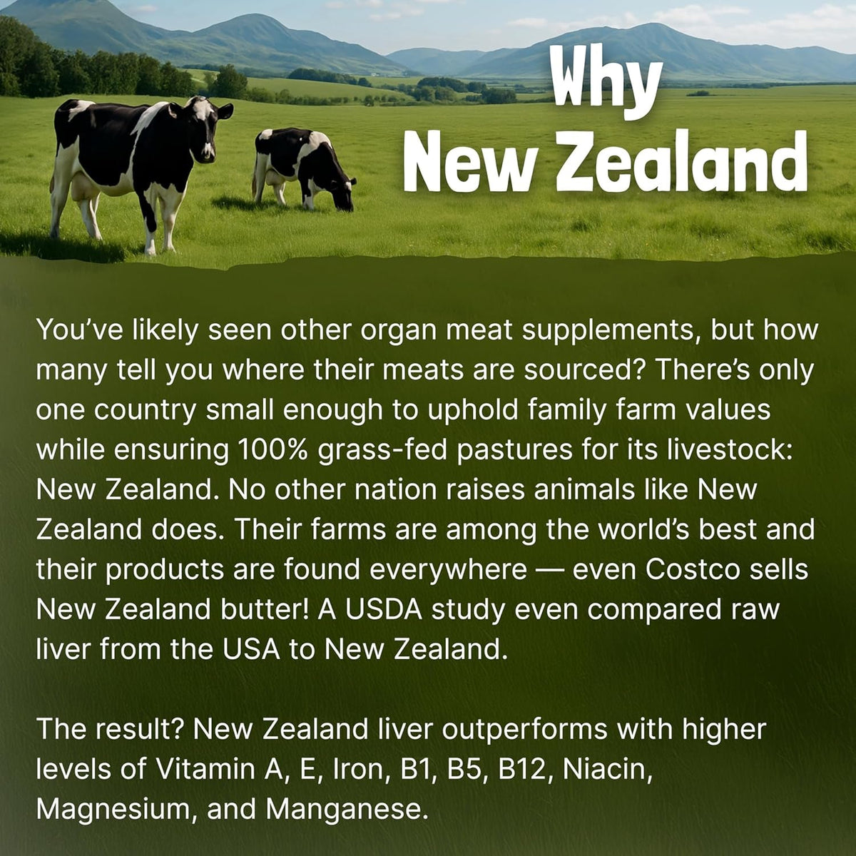 One Earth Health New Zealand 100% Grass Fed Beef Organs – (200 Count, 3,000Mg Serving) Liver, Heart, Kidney, Pancreas, Spleen Supplement. Organ Meat Complex Sourced from New Zealand