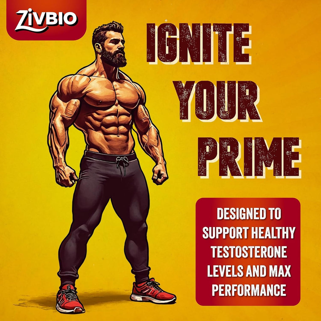 Testosterone Booster for Men - Male Enhancing Supplement for Muscle Growth, Energy, Strength & Recovery - Ashwagandha, Tongkat Ali, DIM, Zinc, Tribulus - Helps Improve Fast Acting Blood Flow - 60Ct