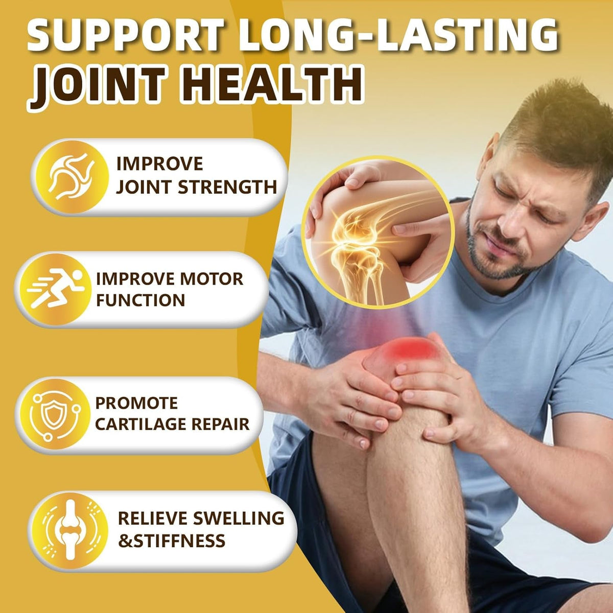 Joint Health Supplement for Women & Men, Joint Support Supplement Glucosamine Chondroitin MSM, 120 Capsules