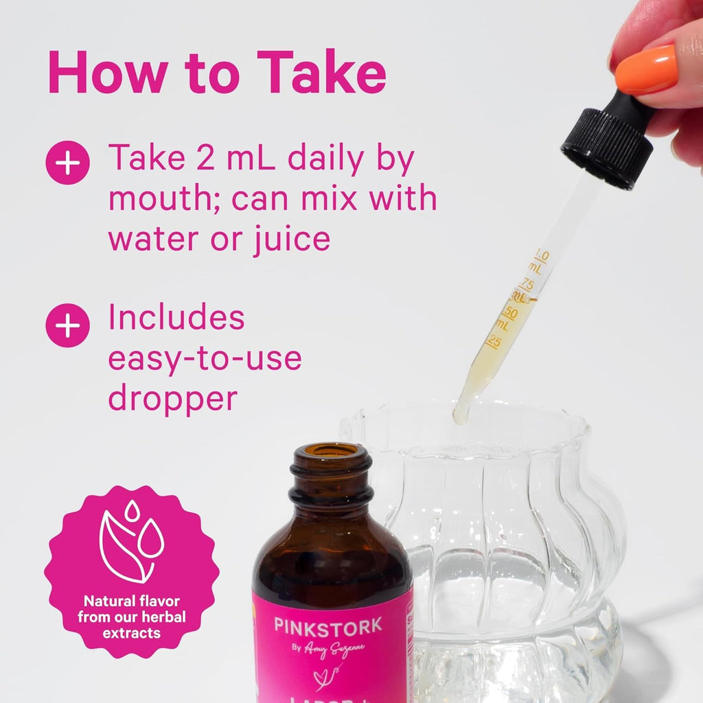 Pink Stork Labor Prep Tincture – Red Raspberry Leaf, Chamomile, Ginger & 8 Herbs – Third Trimester Pregnancy + Postpartum Recovery & Lactation Support – 2 Oz Herbal Supplement