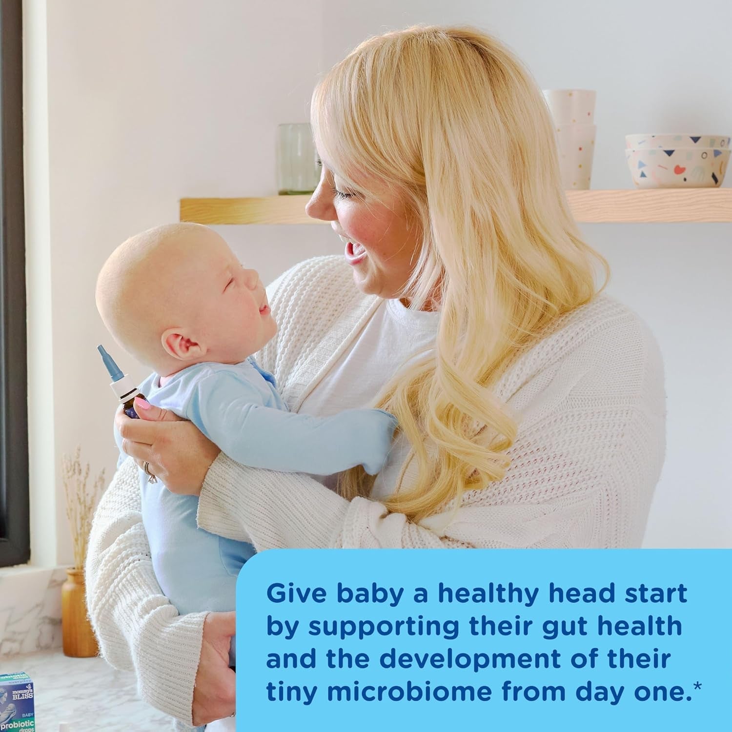 Mommy'S Bliss Baby Probiotics + Vitamin D Drops, Supports Digestive Health & Immune Function*, 400IU Vitamin D , Supports Bone Development*, Newborns+, Flavorless, 0.34 Fl Oz (30 Servings)