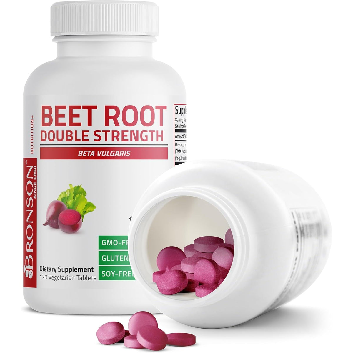 Bronson Beet Root Double Strength, Non-Gmo, 120 Vegetarian Tablets