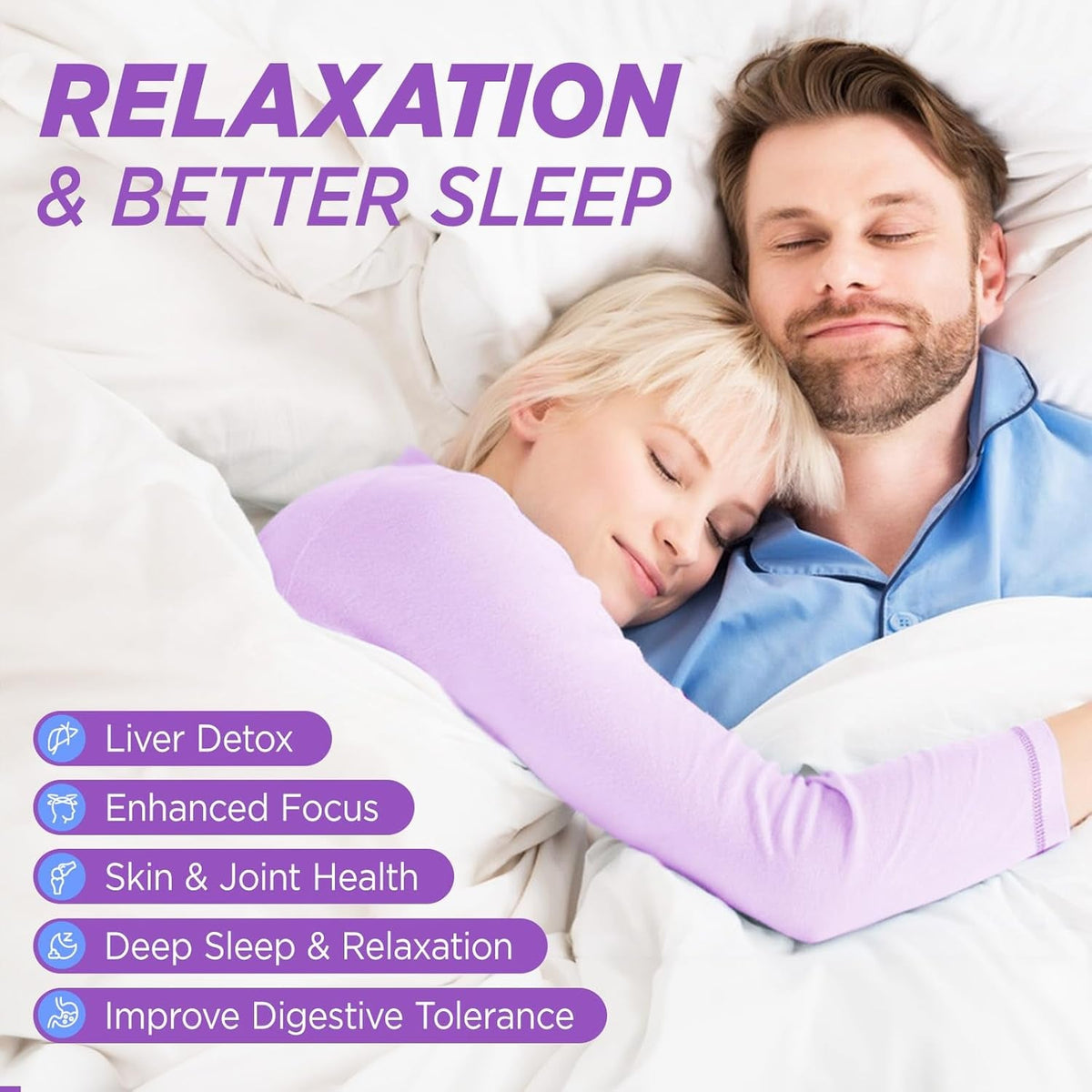 Duwhot Glycine Gummies, 3G(3000 Mg) Glycine Supplements for Sleep, Detox, Relax, Nerve Support, Blueberry Flavor, Sugar-Free, Vegan, Non-Gmo, Gluten-Free, 60 Ct.