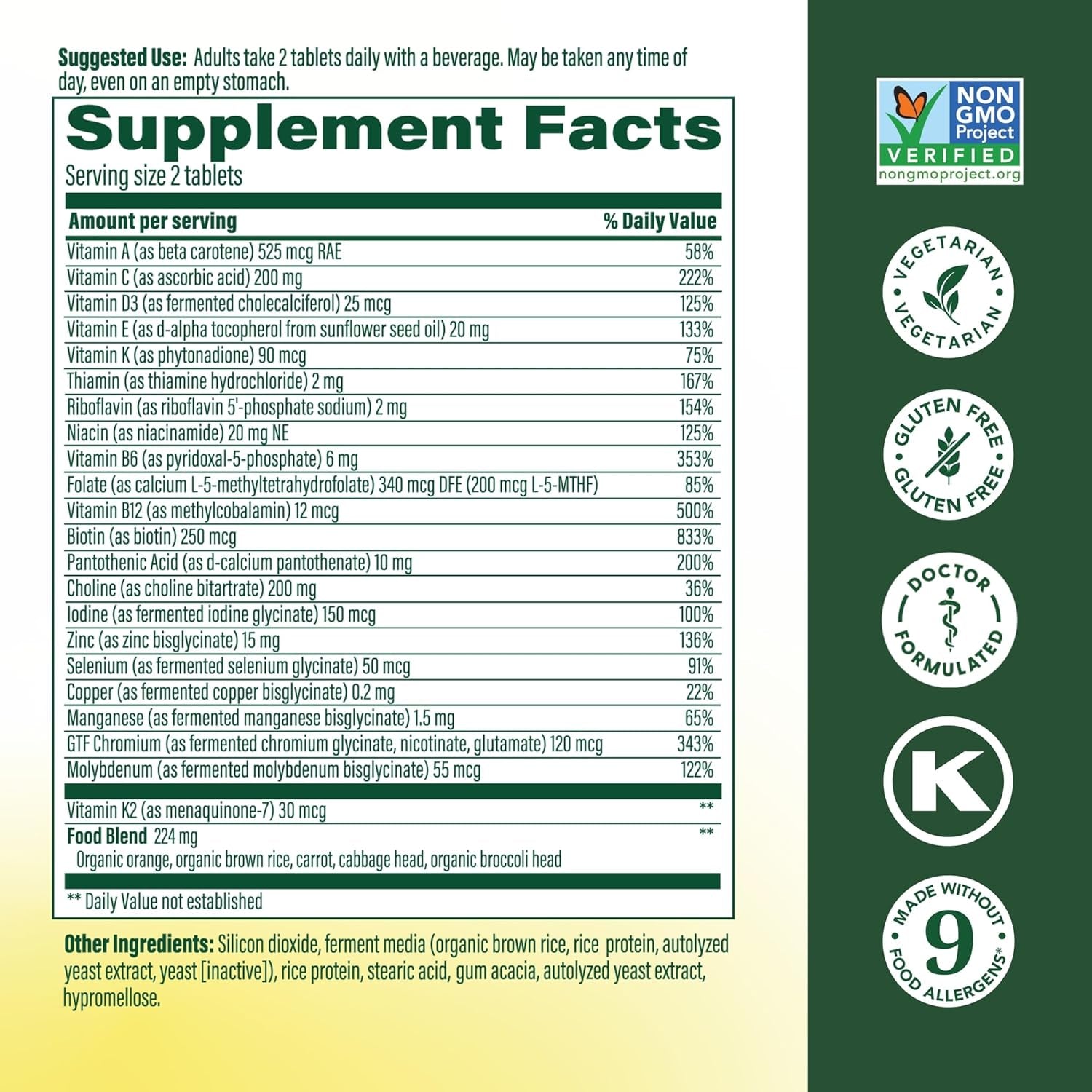 Megafood Men'S 40+ Advanced Multivitamin for Men - Dr-Formulated - Choline, Vitamin B, Vitamin C, Vitamin D, Zinc & Real Food - Brain Health, Immune Support - Vegetarian - 120 Tabs (60 Servings)