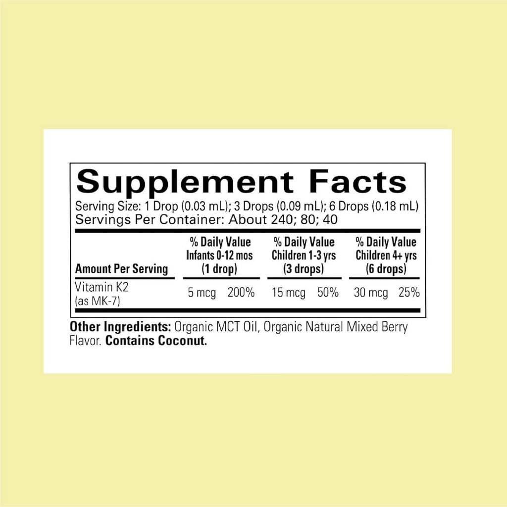 Childlife Essentials Organic Vitamin K2 Drops - Infant Toddler Baby Vitamin K, K2 Supplement for Kids, Liquid K2 as MK7, Vitamin K Drops - Natural Berry Flavor, 0.25 Fl Oz (Pack of 1)