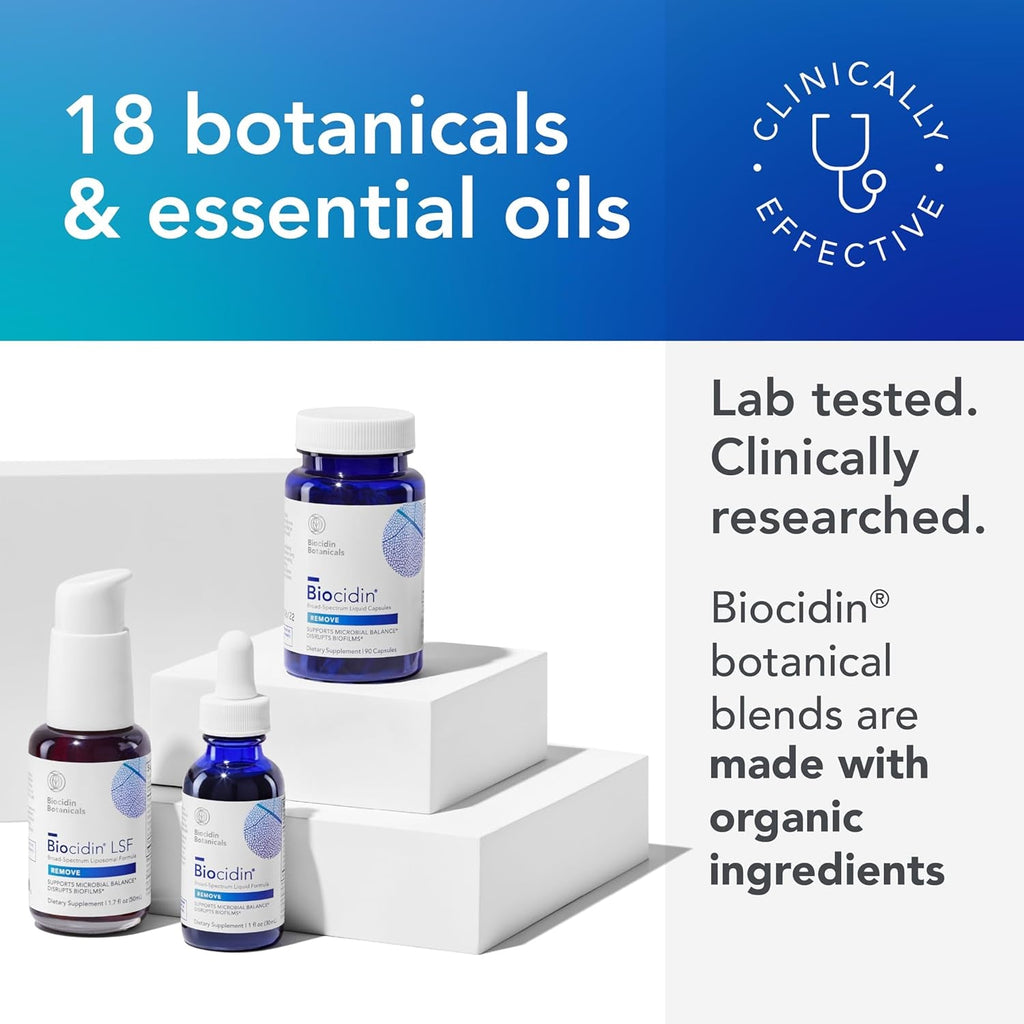 Biocidin Liquid Formula - Biocidin Broad-Spectrum Botanical Drops for Microbiome Balance - Biofilm Buster Support and Gut Detox Cleanse Routine - 18 Botanical Extracts (1 Oz)