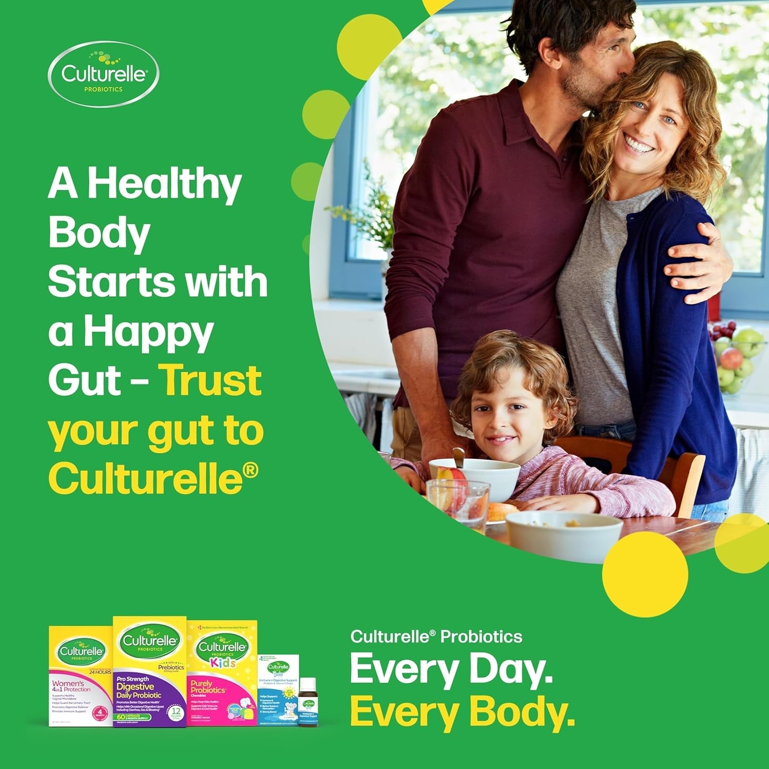 Culturelle® Women’S Probiotics + Multivitamins, Supports Digestive and Immune Health, Biotin & Selenium for Healthy Hair, Skin, Nails – 60 Gummies