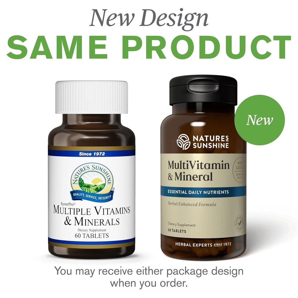 Nature'S Sunshine Multiple Vitamins and Minerals, 60 Tablets | Powerful Multivitamin Supplies the Body with 100 Percent of the Daily Value for 17 Essential Vitamins and Minerals