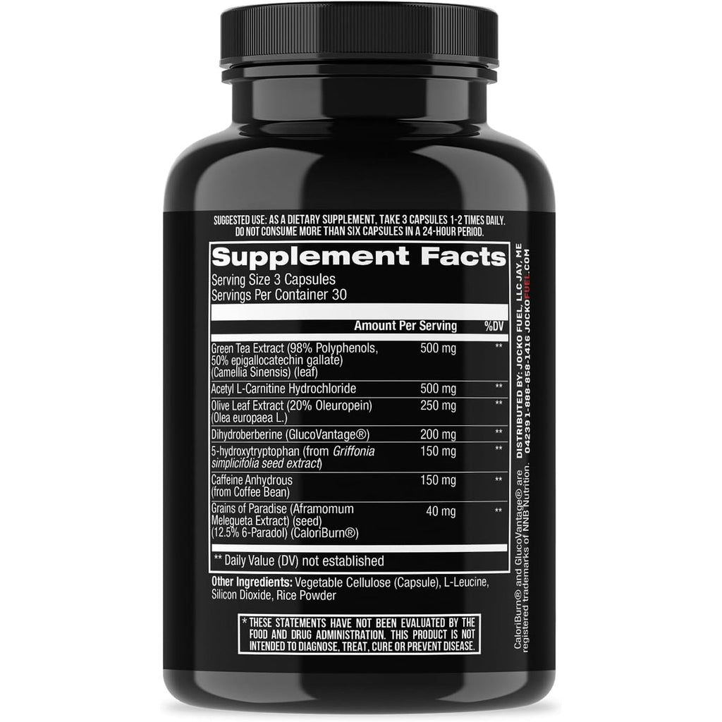Jocko Fuel Burner for Men & Women - Healthy Weight Support Supplement, Helps Regulate Appetite, & Metabolism Booster - Supports Healthy Metabolism & Increased Thermogenesis 90 Count (30 Day Supply)