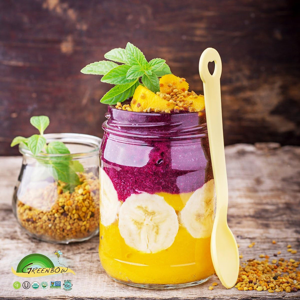 Greenbow Organic Bee Pollen - 100% USDA Certified Organic, Non-Gmo, Halal, Kosher, Certified GMP, Pure & Natural Bee Pollen - Superfood Packed with Proteins, Vitamins & Minerals - Gluten Free - 8Oz