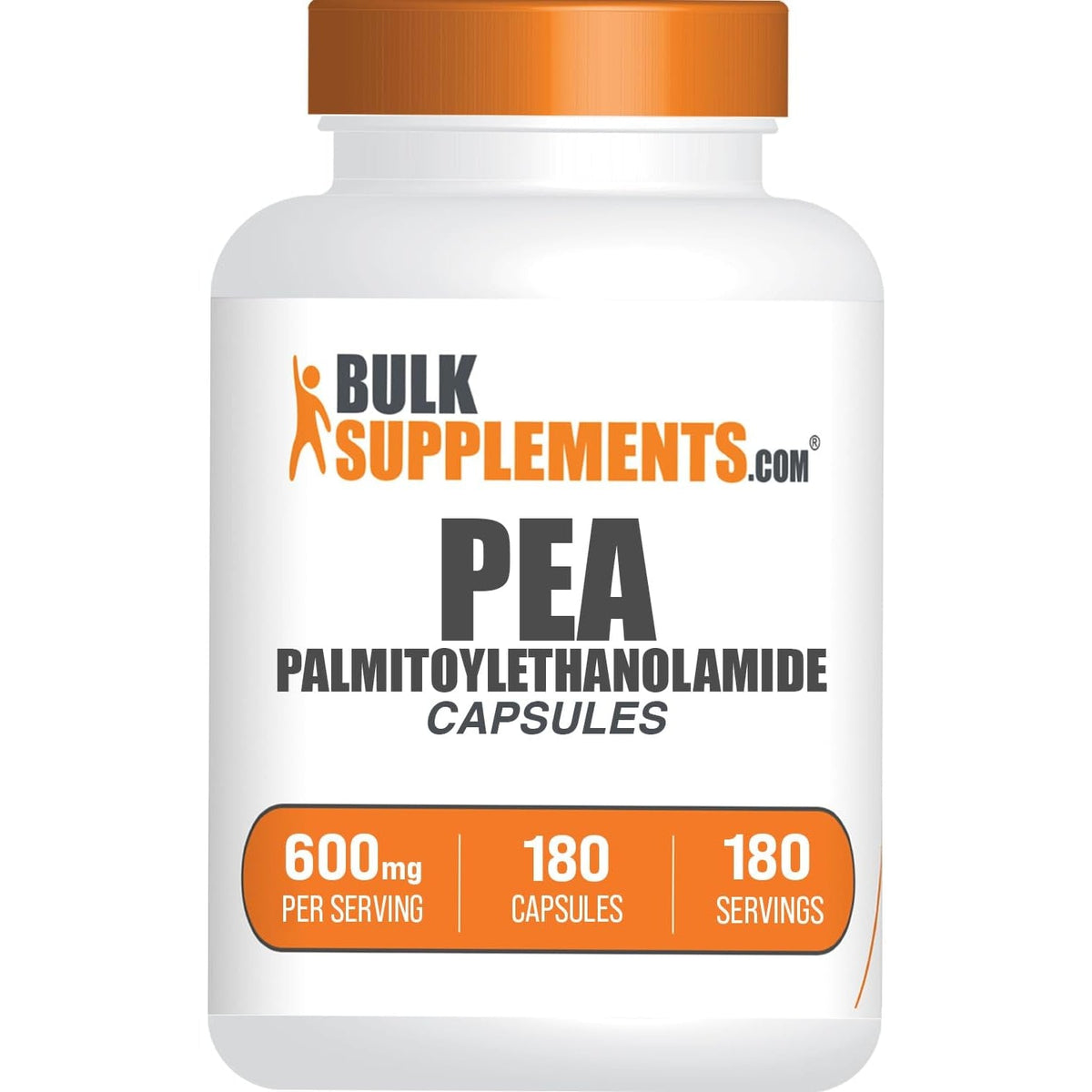 Bulksupplements.Com Palmitoylethanolamide Capsules - Pea Supplement, Palmitoylethanolamide 600Mg for Immmune Support - Gluten Free, 1 Capsule per Serving, 180 Capsules (Pack of 1)