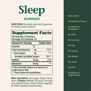 Nature’S Bounty 10 Mg Melatonin Gummy, 100% Drug Free Sleep Supplement, 10 Mg, Blueberry, 140 Ct