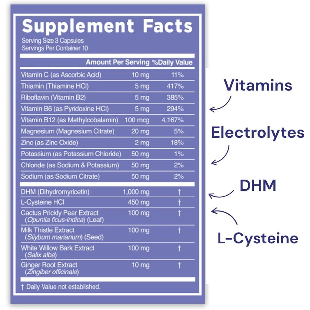 Blowfish Wingman | Supplement with DHM + L-Cysteine + Electrolytes | Feel Better after Drinking | Pre-Alcohol Liver Support & Hydration