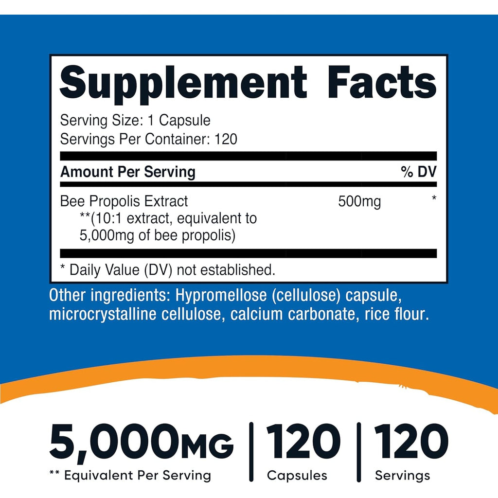 Nutricost Bee Propolis Extract 120 Capsules for 120 Servings per Bottle - Gluten Free and GMO Free, Vegetarian Dietary Supplement