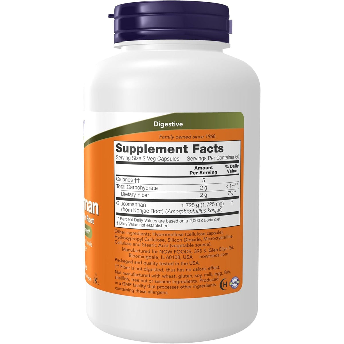 NOW Foods Supplements, Glucomannan (Amorphophallus Konjac) 575 Mg, Supports Regularity*, Healthy Weight Management*, 180 Veg Capsules