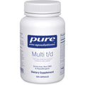 Pure Encapsulations Multi T/D - Multivitamin & Mineral Supplement - for Daily Wellness, Cardiovascular & Immune Health* - Rich in Vitamins & Minerals - Gluten Free & Vegetarian - 120 Capsules