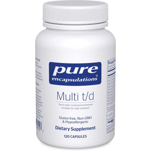 Pure Encapsulations Multi T/D - Multivitamin & Mineral Supplement - for Daily Wellness, Cardiovascular & Immune Health* - Rich in Vitamins & Minerals - Gluten Free & Vegetarian - 120 Capsules