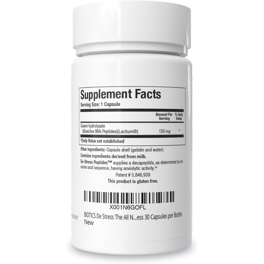 BIOTICS RESEARCH De-Stress Patented Nutrient Designed to Support Calmness, Healthy Sleep Habits, All-Natural Supports Mental Wellness & Calm. 30 Capsules