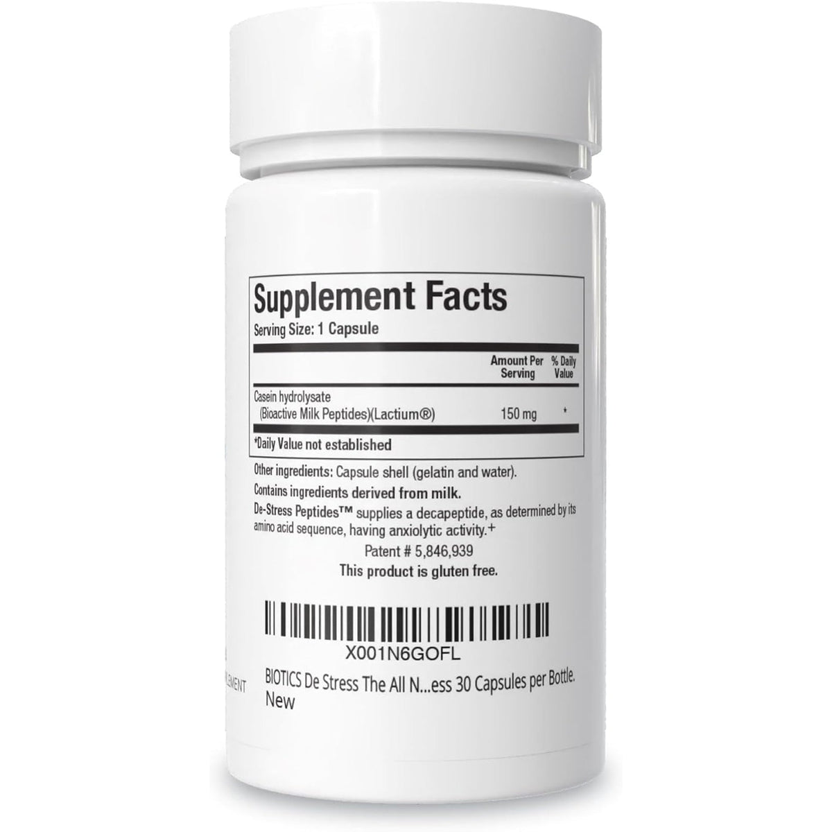 BIOTICS RESEARCH De-Stress Patented Nutrient Designed to Support Calmness, Healthy Sleep Habits, All-Natural Supports Mental Wellness & Calm. 30 Capsules