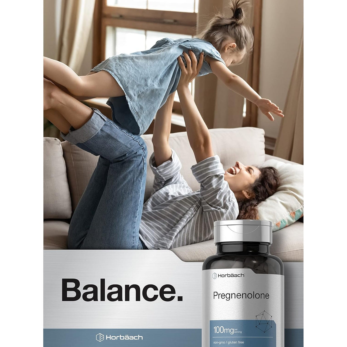 Horbäach Pregnenolone Supplement 100Mg | 180 Capsules | Non-Gmo and Gluten Free