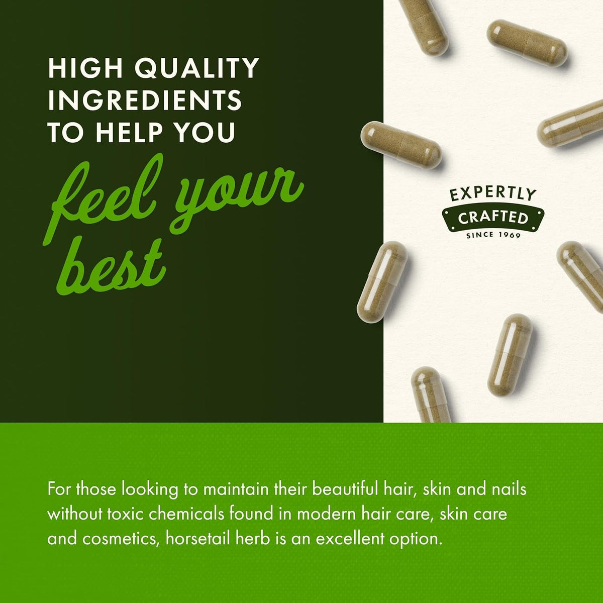 Swanson Horsetail - Herbal Supplement Supporting Healthy Hair, Skin & Nails - Natural Ingredients for Bone Health & Urinary Tract Support - (90 Capsules, 500Mg Each)