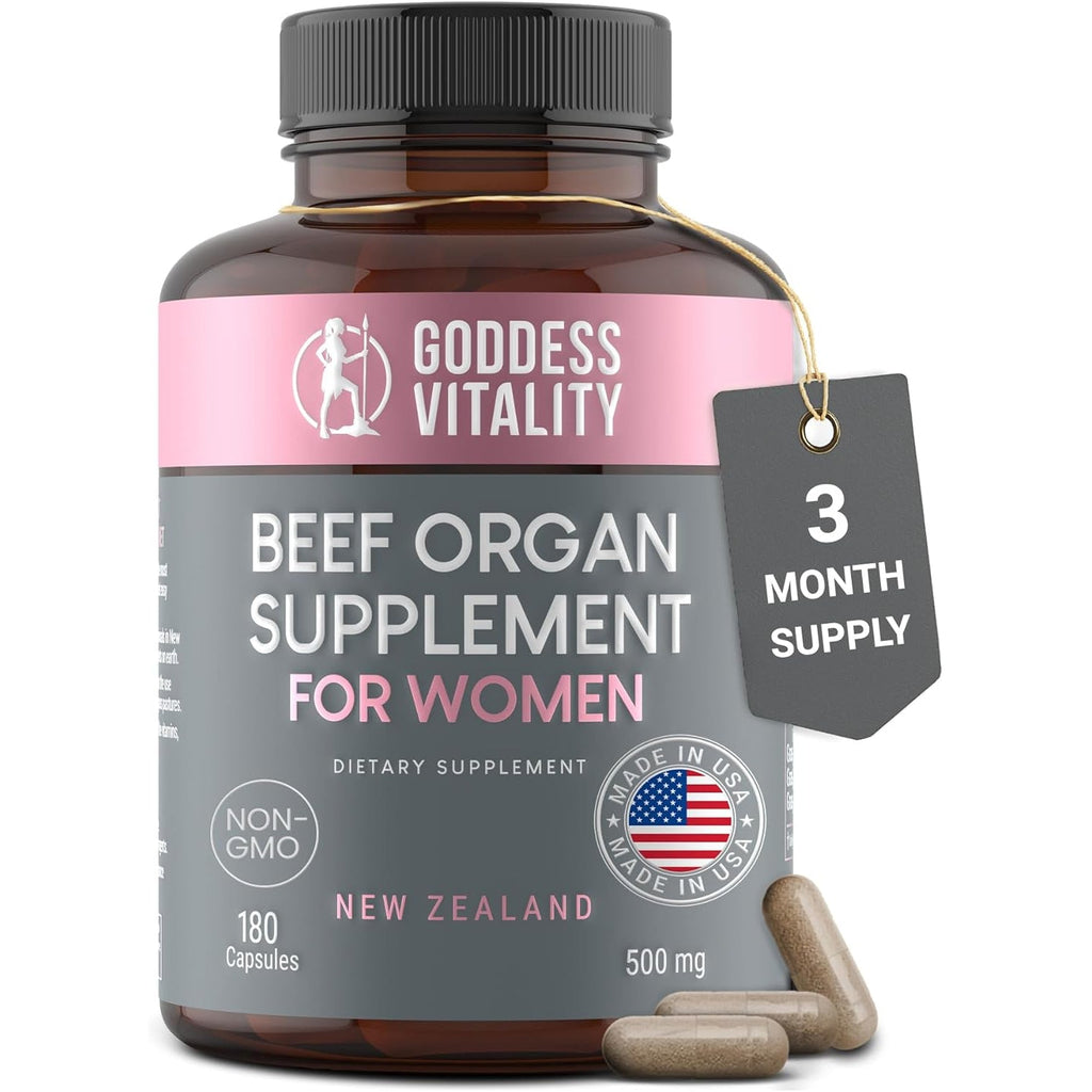 Beef Organ Supplement for Women | Supports Hormone Balance | Ovary, Uterus & Reproductive Nourishment + Liver, Kidney & Heart for Cycle Harmony, Mood Ease & Feminine Energy | 90 Day Supply