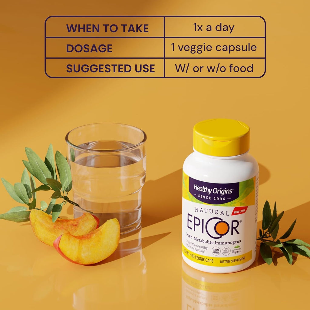 Healthy Origins Epicor 500 Mg, 150 Veggie Capsules - Featuring Clinically Studied Dried Yeast Fermentate - Supports Immune Function, Seasonal Wellness & Healthy Respiratory Health - 5 Month Supply