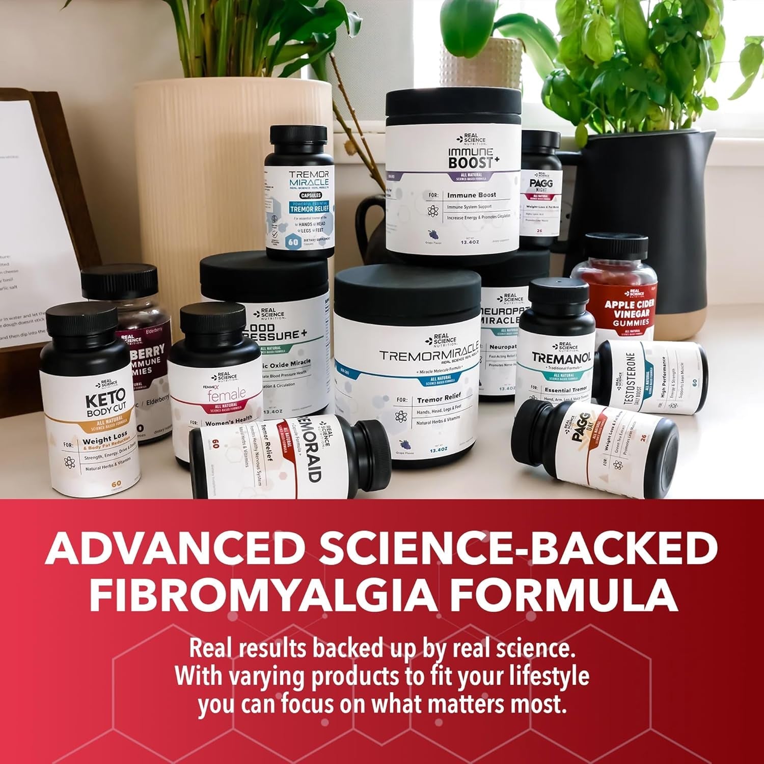 Real Science Fibromoxy Miracle – All Natural Fibromyalgia Relief Supplement for Pain, Stiffness & Fatigue with Vitamins B6, B12, C, D, K + Nitric Oxide Support – Neurological & Circulatory Aid, 60Caps
