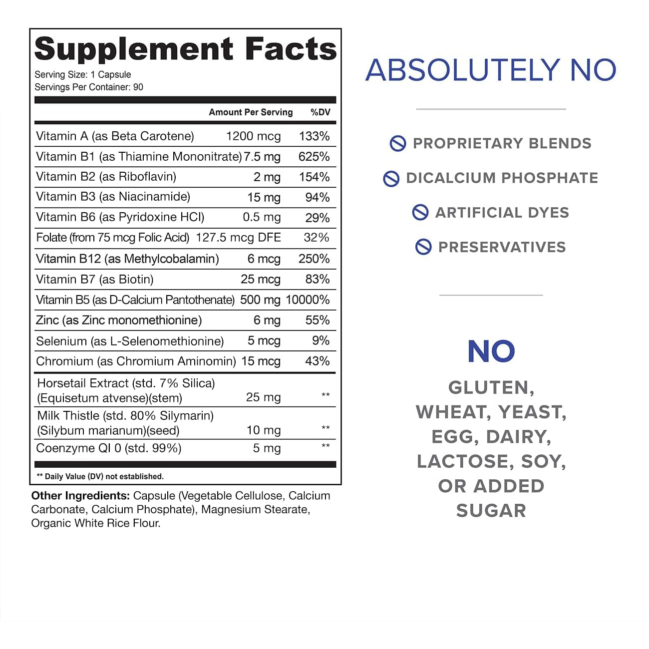 Acne Pills for Teens & Adults | Clear Skin Supplement, Vitamins for Hormonal & Cystic Acne, 90 Caps