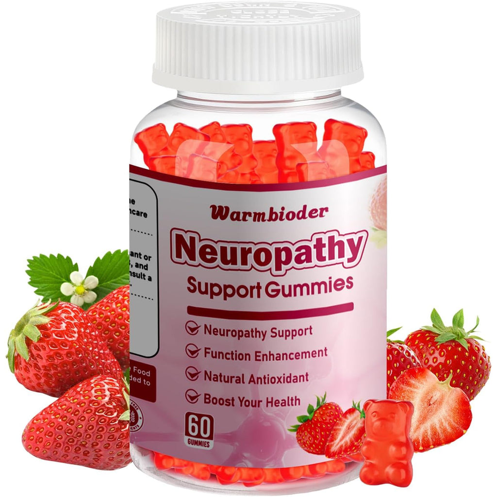 Sugar Free Neuropathy Support Gummies for Nerve – Enhanced Nerve Health, Regeneration, Cognitive Support with Vitamin B1, B6, B12, Magnesium, ALA, Turmeric, Coq10 & More