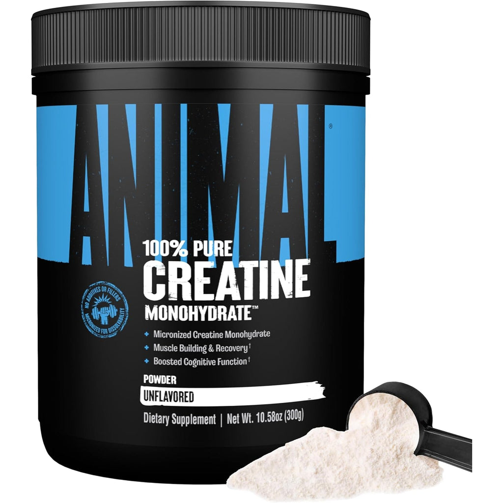 Animal Creatine Monohydrate Powder — Micronized for Muscle Recovery, Cellular Energy, and Daily Wellness — for Men and Women — Unflavored 300G