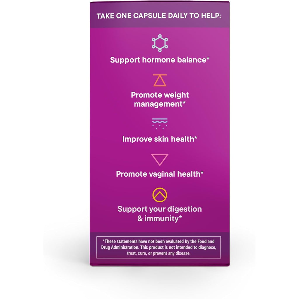 Daily Nouri Hormone Balance Probiotics for Women | Supports Estrogen Metabolism, PMS, Hormonal Acne & Bloating | 7 Clinically Studied Strains + Plant-Based Omega | 30-Day Supply