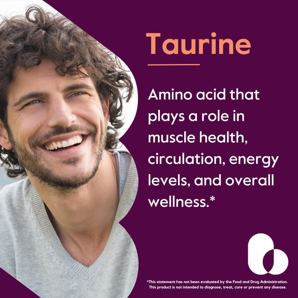BESTVITE Taurine 1000Mg (120 Vegetarian Capsules) - No Stearates - No Fillers - No Flow Agents - Vegan - Non GMO - Gluten Free
