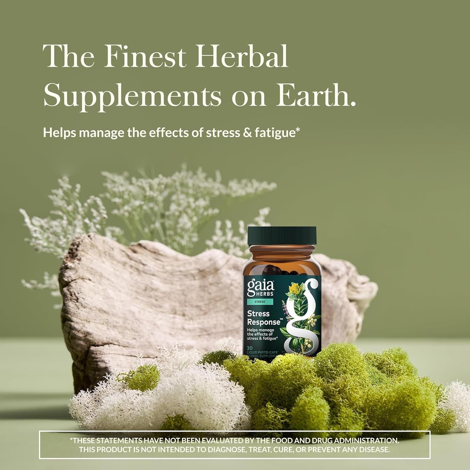 Gaia Herbs Stress Response Supplements - Supports Relaxation & Healthy Stress Response* - with Rhodiola, Holy Basil, Ashwagandha & More - 30 Vegan Liquid Phyto-Caps (15 Servings)