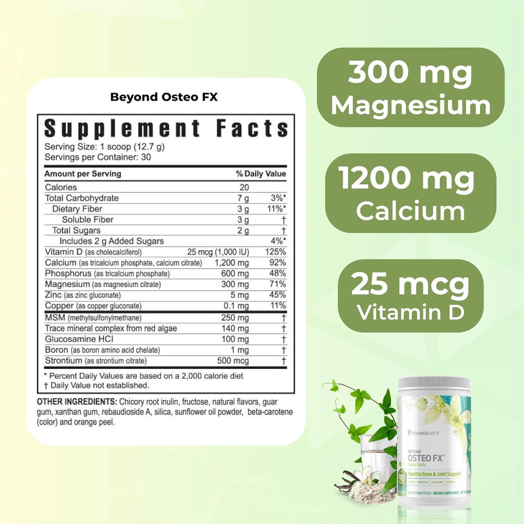 Youngevity beyond Osteo FX - Tropical Vanilla | Healthy Bone Support | Multi-Vitamin Powder | 30 Servings (1 Canister)