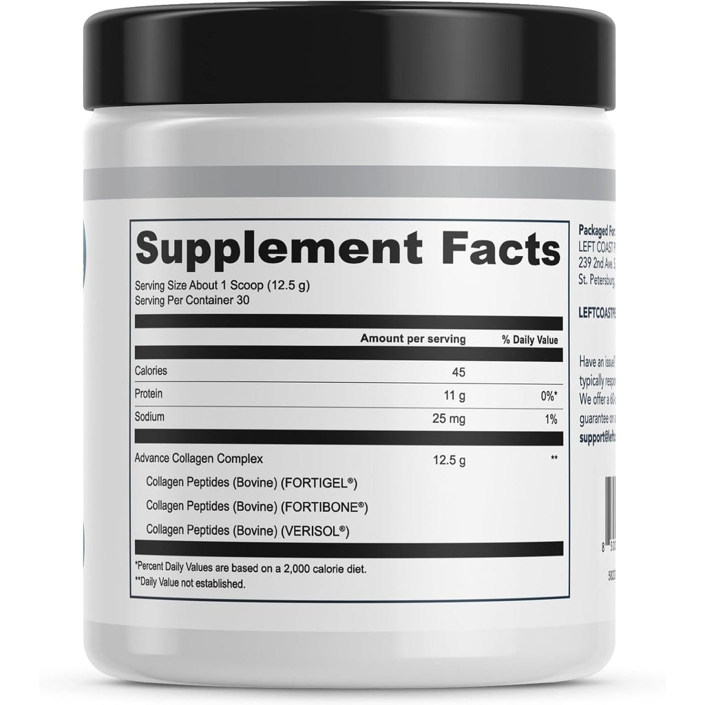 Advanced Collagen Complex Powder – VERISOL®, FORTIBONE®, & FORTIGEL® for Hair, Skin, Bone & Joint Support – Clinically Studied Ingredients – Grass-Fed Hydrolyzed Collagen Peptides – 30 Servings
