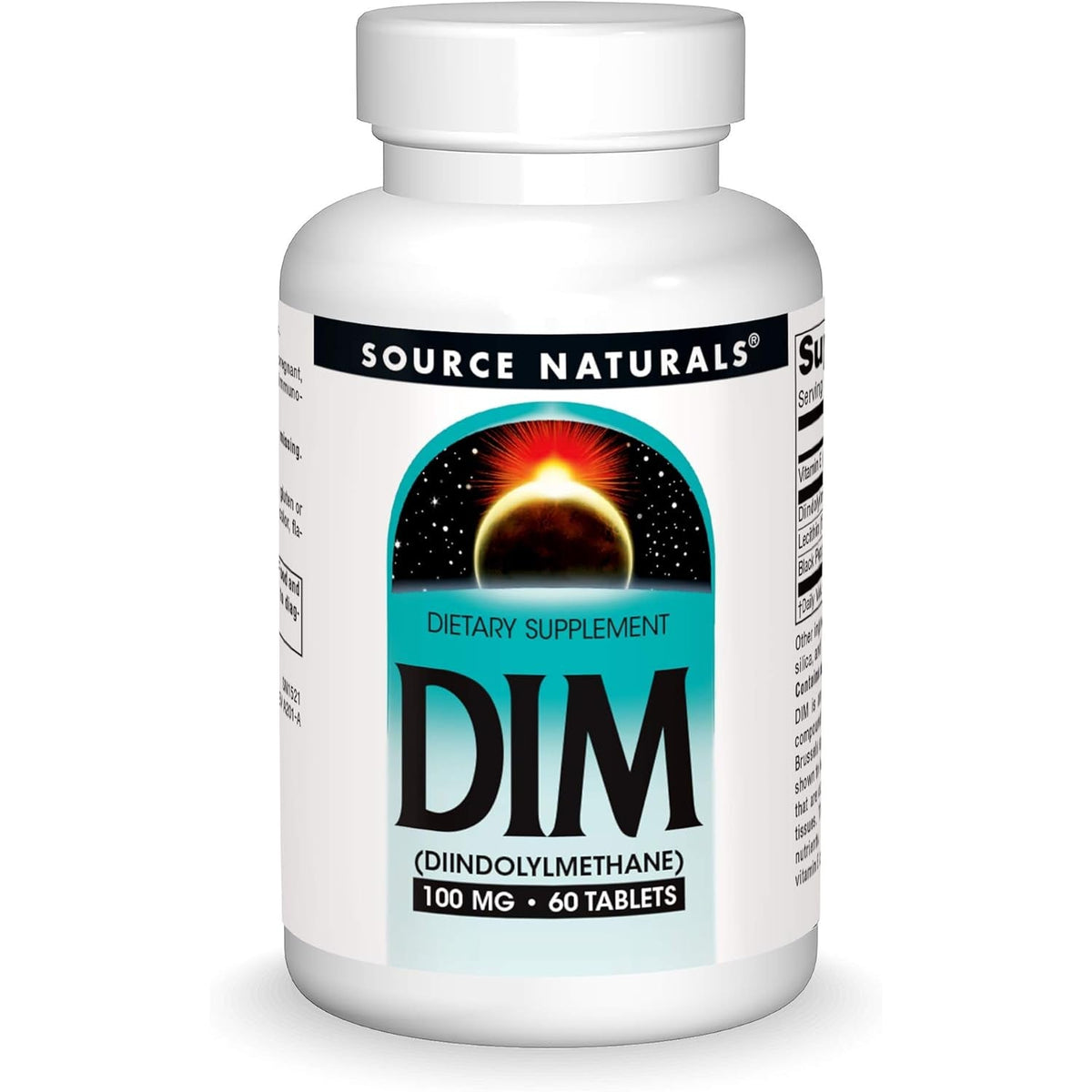 Source Naturals DIM, Diindolylmethane 100Mg with Bioperine, Vitamin E & More - 60 Tablets