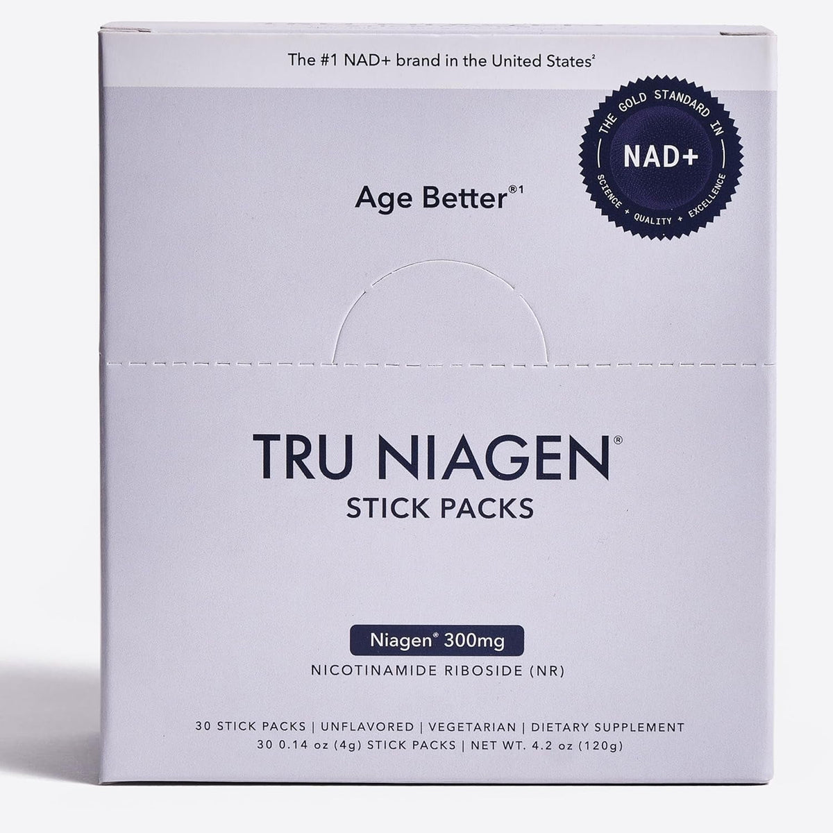 TRU NIAGEN NAD+ Booster with Hydration & Prebiotic Support Award-Winning Nicotinamide Riboside Mixing Powder for Cellular Energy, Repair & Healthy Aging - 30Ct/300Mg Stick Packs: On-The-Go Supplement