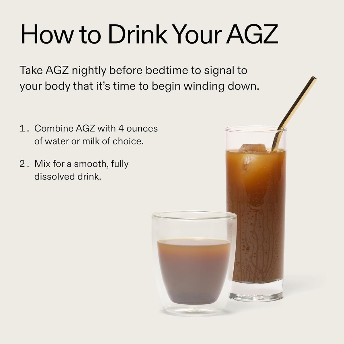 AG1 AGZ Sleep Drink – 30-Count Calming Sleep Aid Powder, Melatonin-Free Nighttime Blend with Magnesium, Ashwagandha, Saffron & Valerian – Herbal & Adaptogen Drink Mix (Chocolate Mint)
