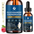 (2 Pack) Glucosamine Chondroitin MSM Liquid Drops, High Absorption, Antioxidant, Immune, Bone Support, MSM Supplement for Men & Women, Vegan, Sugar-Free, Raspberry Flavor, 1 Fl Oz