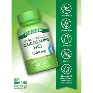 Nature'S Truth Glucosamine HCI 1500Mg | 60 Caplets | Mega Strength | Non-Gmo & Gluten Free Supplement